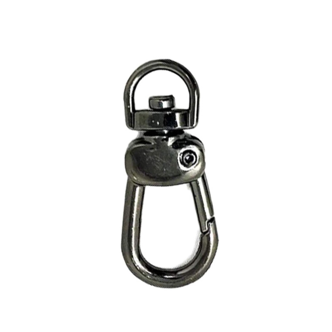 Swivel Hook Small Black Shiny Plated Side Push 1 Inch Long 3/8 Inch Loop